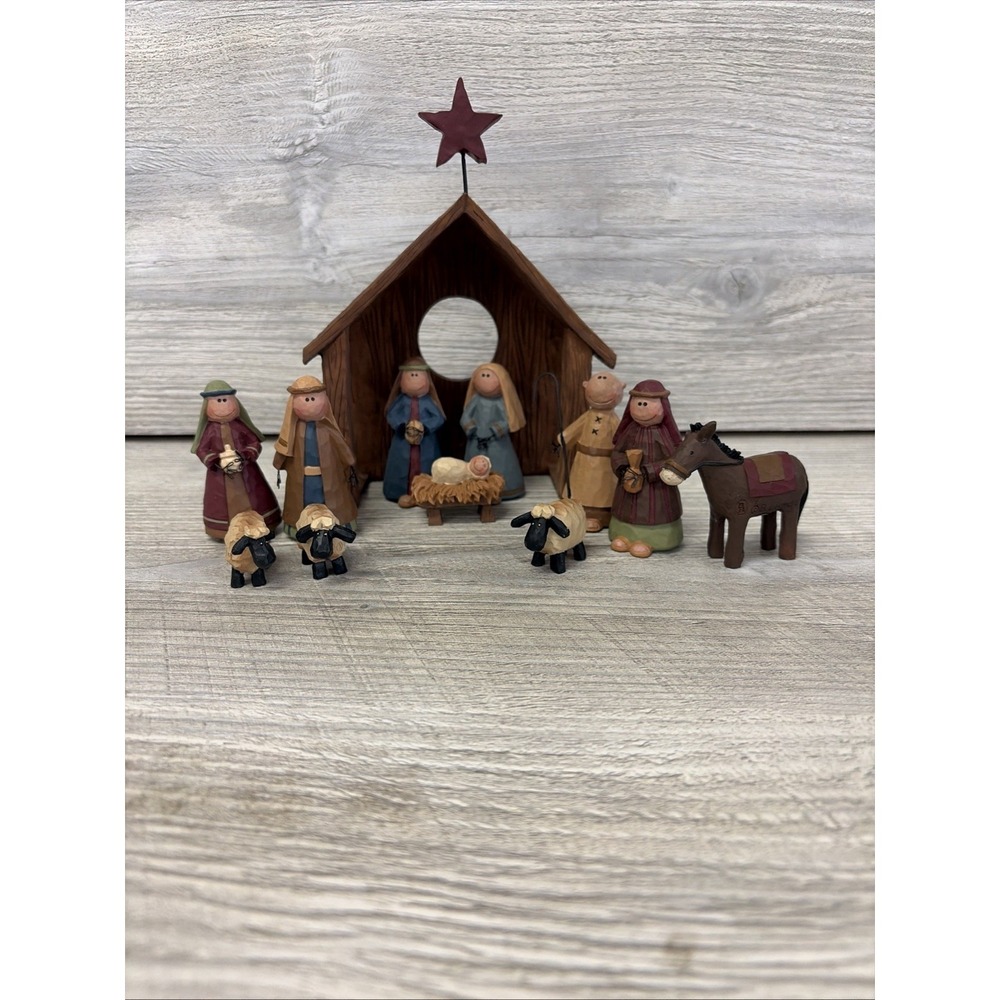 B. Lloyd Small Nativity Set 12 Piece  Blossom Bucket 2007 (c5)